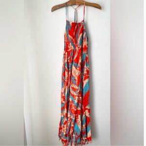 formal maxi pink dress Santiago Cut-Out Ruffle Maxi Dress Blush